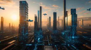 未来都市とドローン