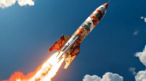 カラフルなロケット