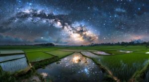 田んぼと天の川