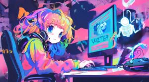 ライティングしている少女