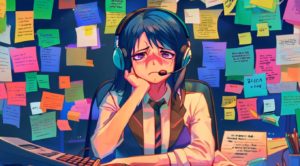 ため息をする女性