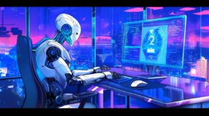 ロボットがオフィスで仕事をする