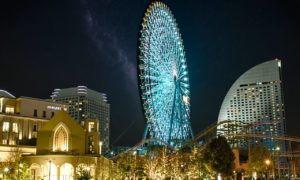 横浜みなとみらいに綺麗な星空-天の川