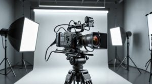 撮影スタジオのカメラ