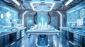 研究所の中にあるホログラム