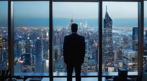 社長室から眺める夜景